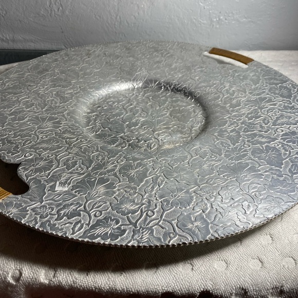 Hand Hammered Floral Serving Tray - Floral-PRICE IS FIRM - Picture 12 of 14